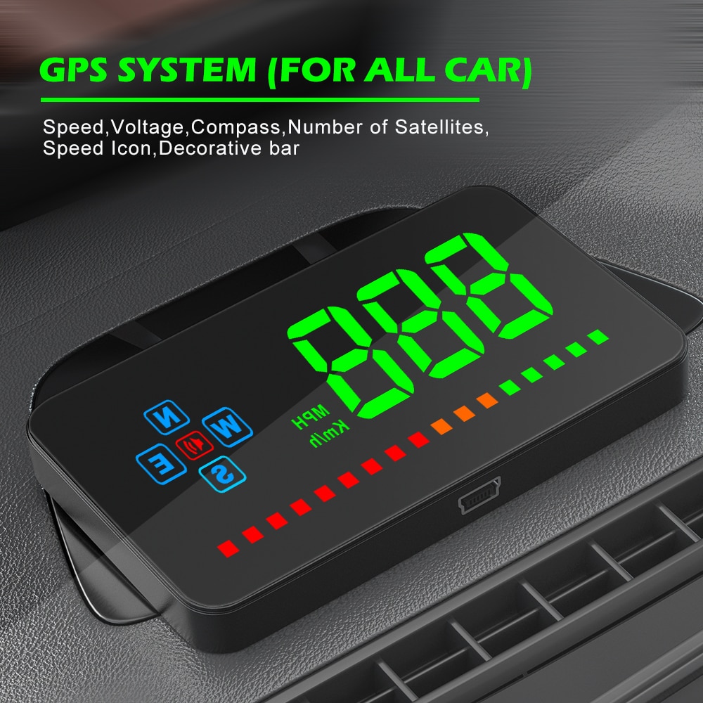 A2 GPS HUD Head Up Display Digital Speedometer Electronics Auto Windshield Projector Speed Alarm Car Accessories
