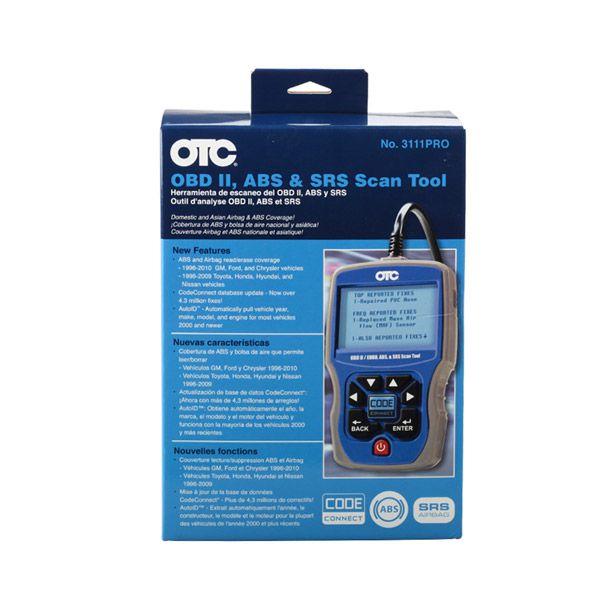Free Shipping OTC OBDII/CAN/ABS/Airbag (SRS) Scan Tool OBD2 EOBD Code Reader 3111