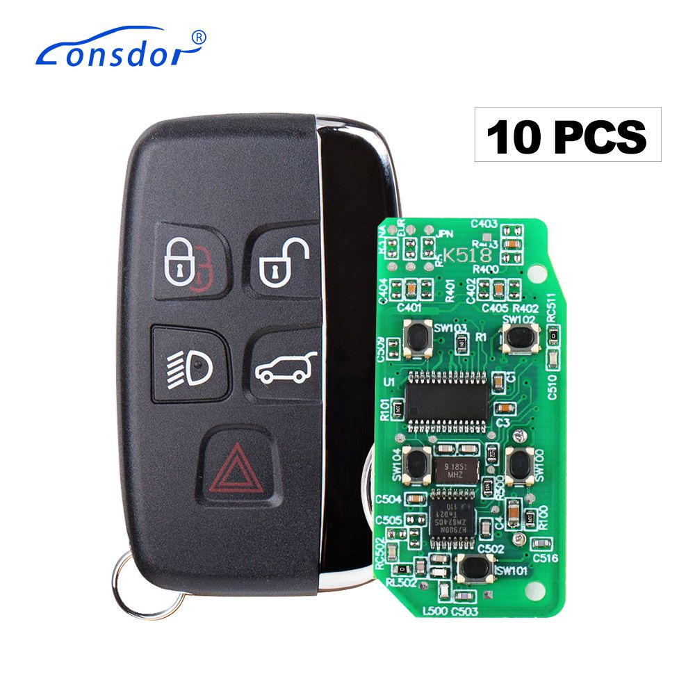 10pcs Lonsdor Specific Smart Key for 2015-2018 Land Rover Jaguar 5 Buttons 315MHz/433MHz Free Shipping By DHL