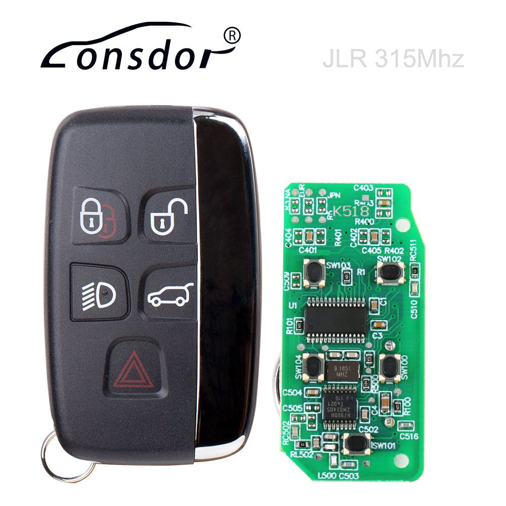 10pcs Lonsdor Specific Smart Key for 2015-2018 Land Rover Jaguar 5 Buttons 315MHz/433MHz Free Shipping By DHL