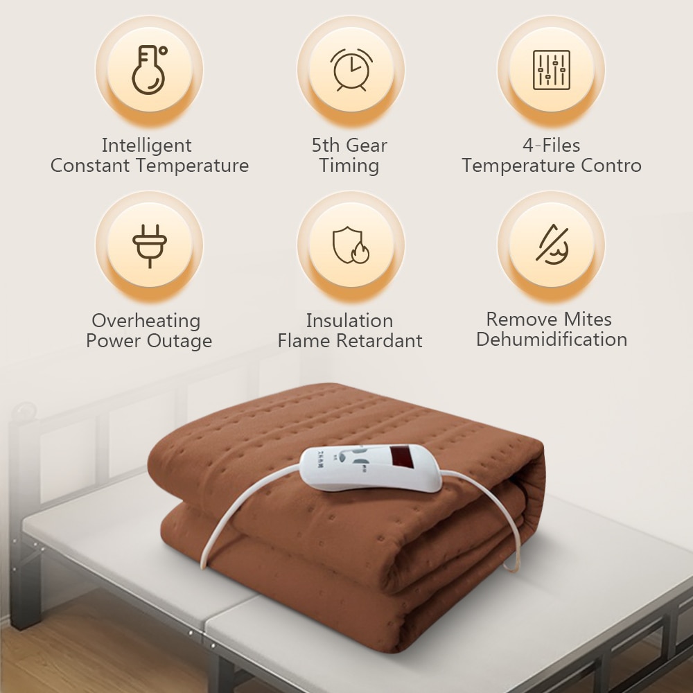 220V Automatic Electric Blanket Heating Thermostat Throw Blanket Body Warmer Bed Electric Mattress Heated Carpets Mat EU Plug