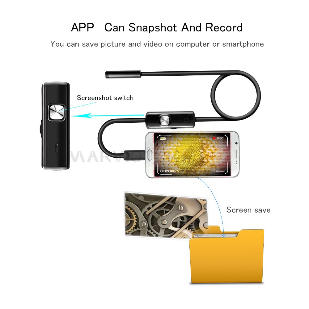 5.5mm 1M/1.5M 6 LED Endoscope Mirco USB Endoscope Camera Android Waterproof Pipeline PCB PC Inspection Mini Camera Endoscope HD