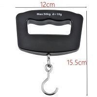 50Kg 10g Portable Mini Digital Hand Held Fish Hook Hanging Scale Electronic Weighting Luggage Scale blue Backlight Display