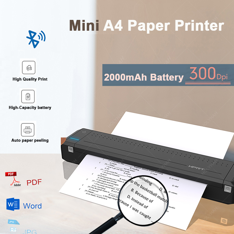 Hot Sale A4 Printer Wireless Portable Thermal Transfer Printer Photo Printer Bluetooth 300dpi with Ribbon for Android IOS Mobile