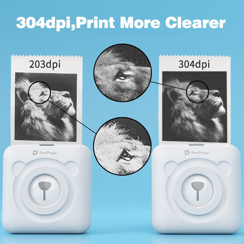 A6 Mini Photo Bluetooth Printer Pocket Photo Printer with Paper roll Sricker Label Notes Photo List Printer 203 304DPI