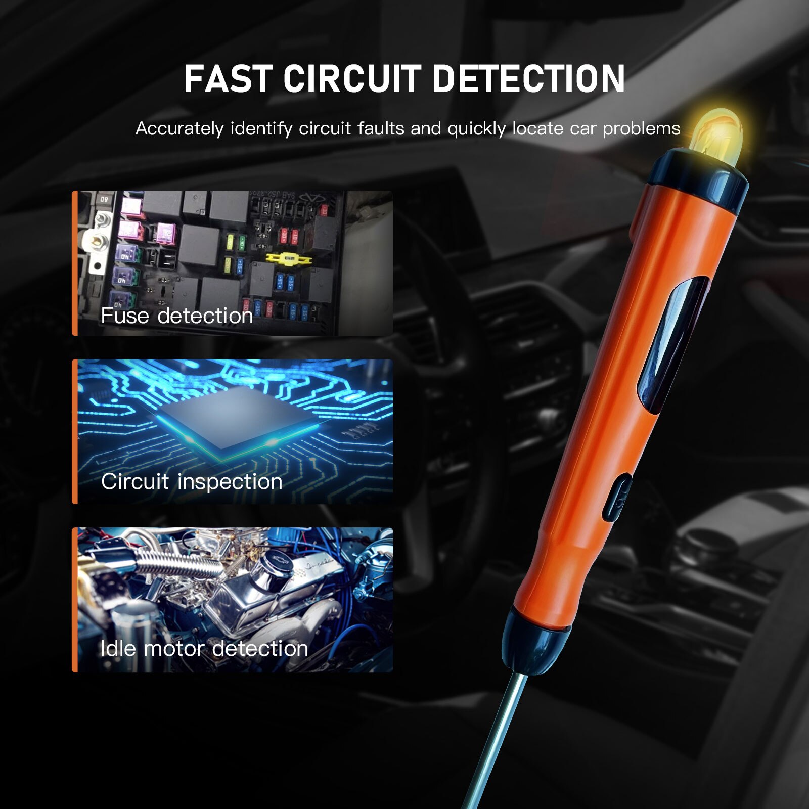 AD805 Car Electrical Circuit Tester Probe 5V-30V Digital Display Circuit Test Pen Car Circuit Tester Lamp Voltage Test Pen