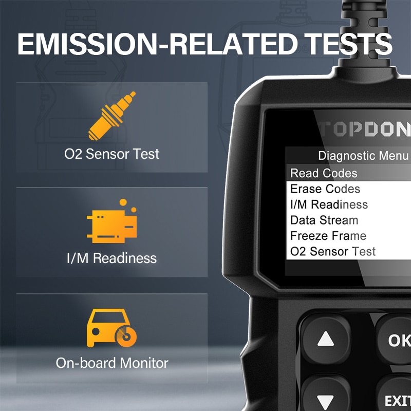 Topdon AL300 OBD2 Car Diagnostics Tool Full OBDII Scanner Code Reader Turn Off Engine Light Automotive Scanner