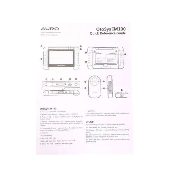 AURO OtoSys IM100 Automotive Diagnostic and Key Programming Tool Wifi Buy Autel MaxiIM IM508 instead