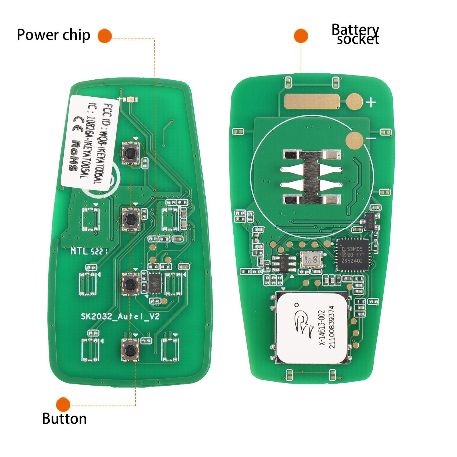 AUTEL IKEYAT004EL 4 Buttons Independent Universal Smart Key 5pcs/lot