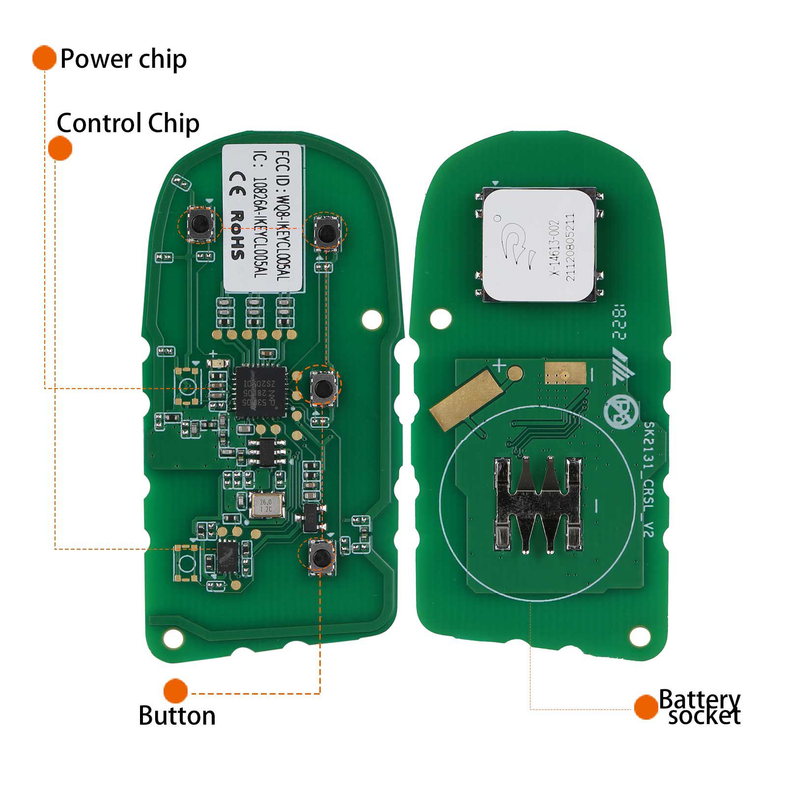 AUTEL IKEYCL004AL Chrysler 4 Buttons Universal Smart Key 5pcs/lot