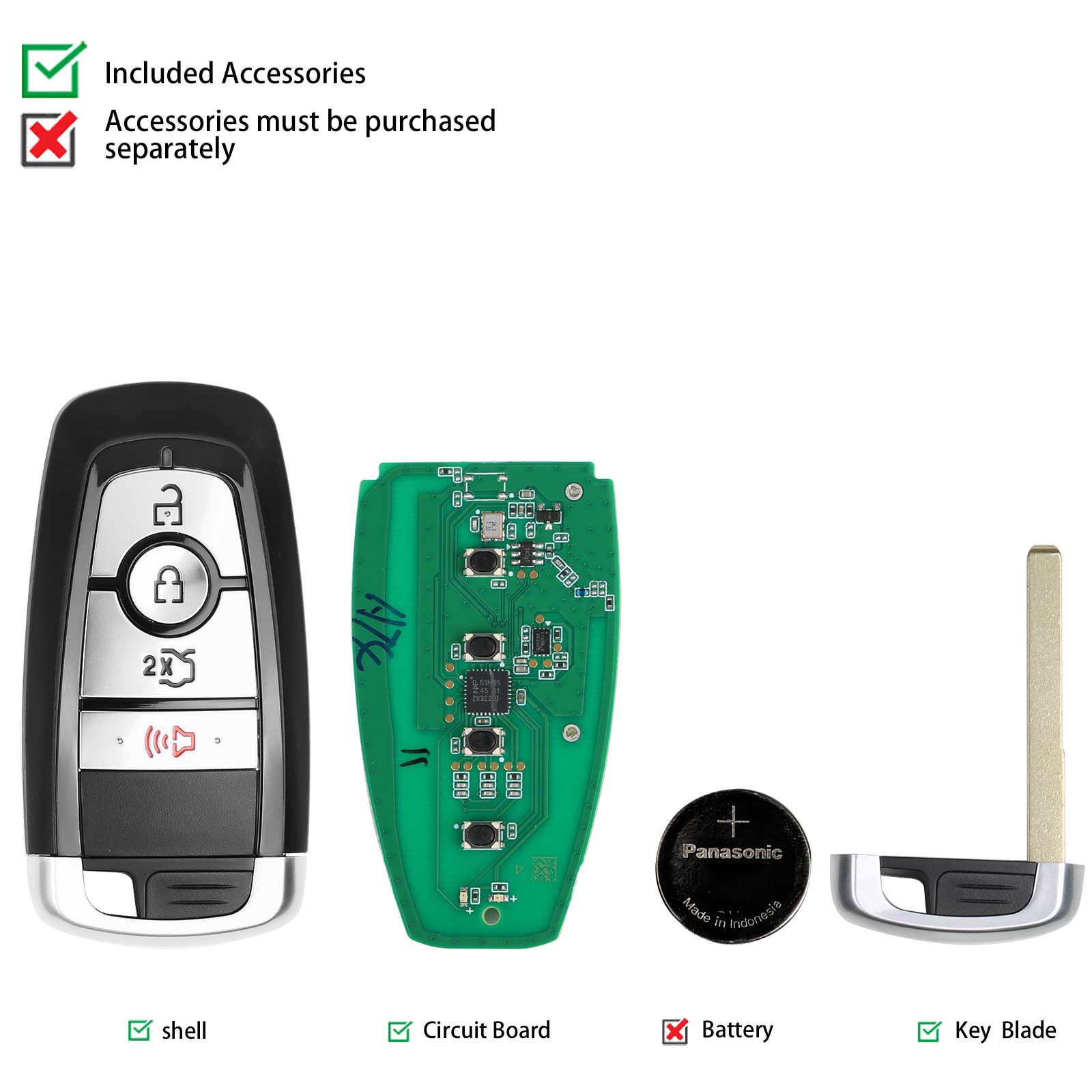 AUTEL IKEYFD004AH 4 Buttons 868/915 MHz Independent Universal Smart Key 5pcs/lot