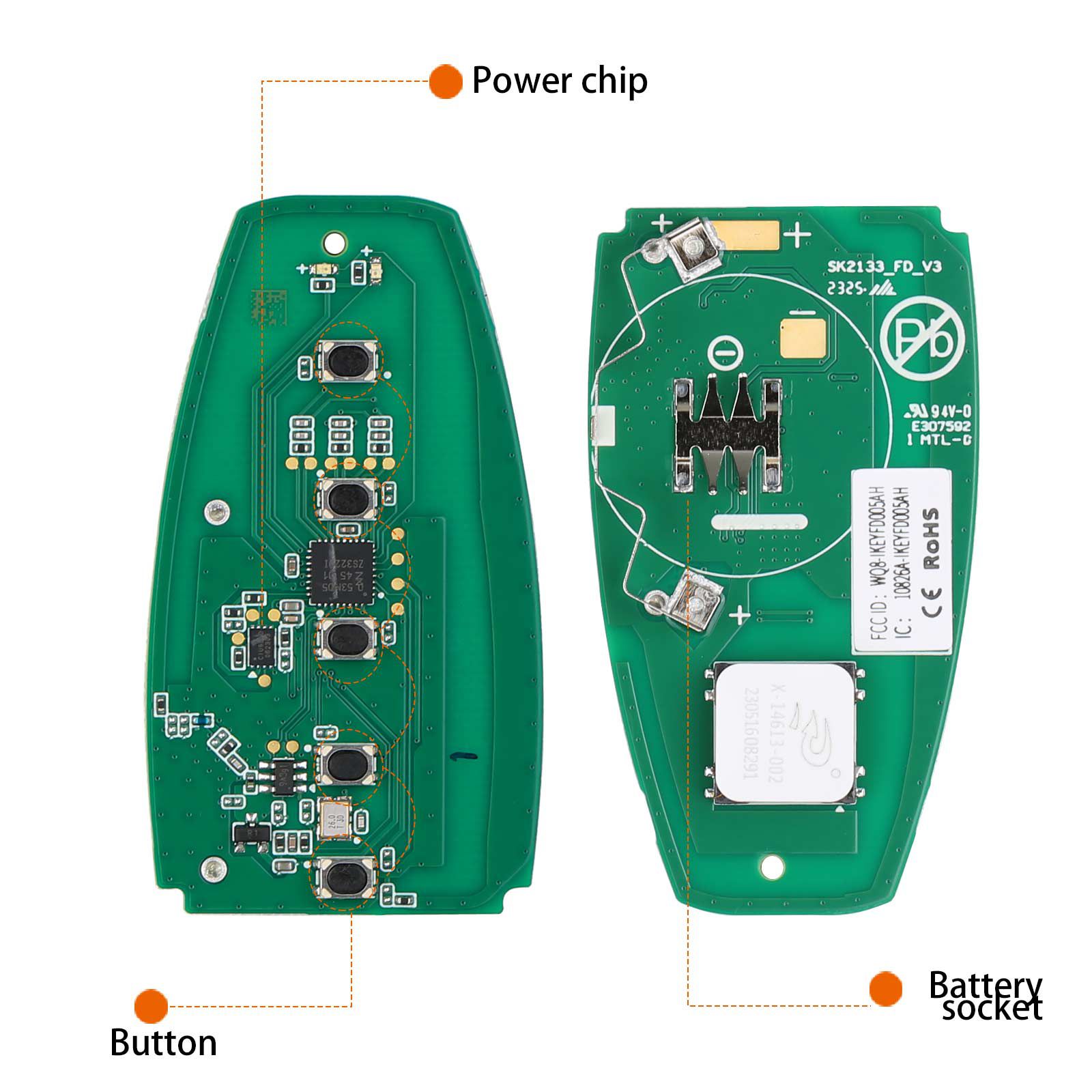 AUTEL IKEYFD005AH 5 Buttons 868/915 MHz  Independent Universal Smart Key 5pcs/lot