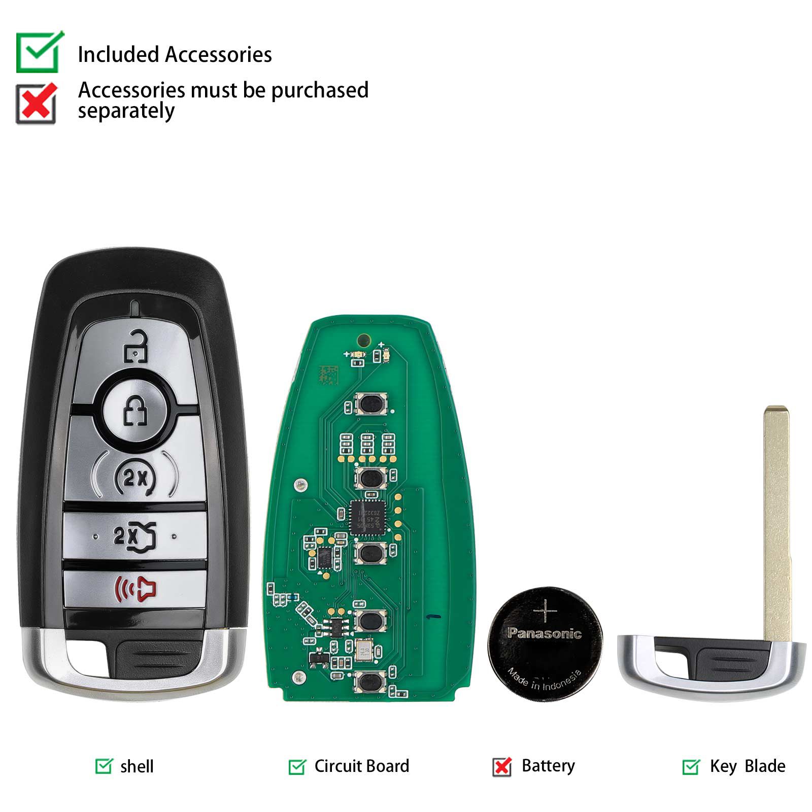 AUTEL IKEYFD005AH 5 Buttons 868/915 MHz  Independent Universal Smart Key 5pcs/lot