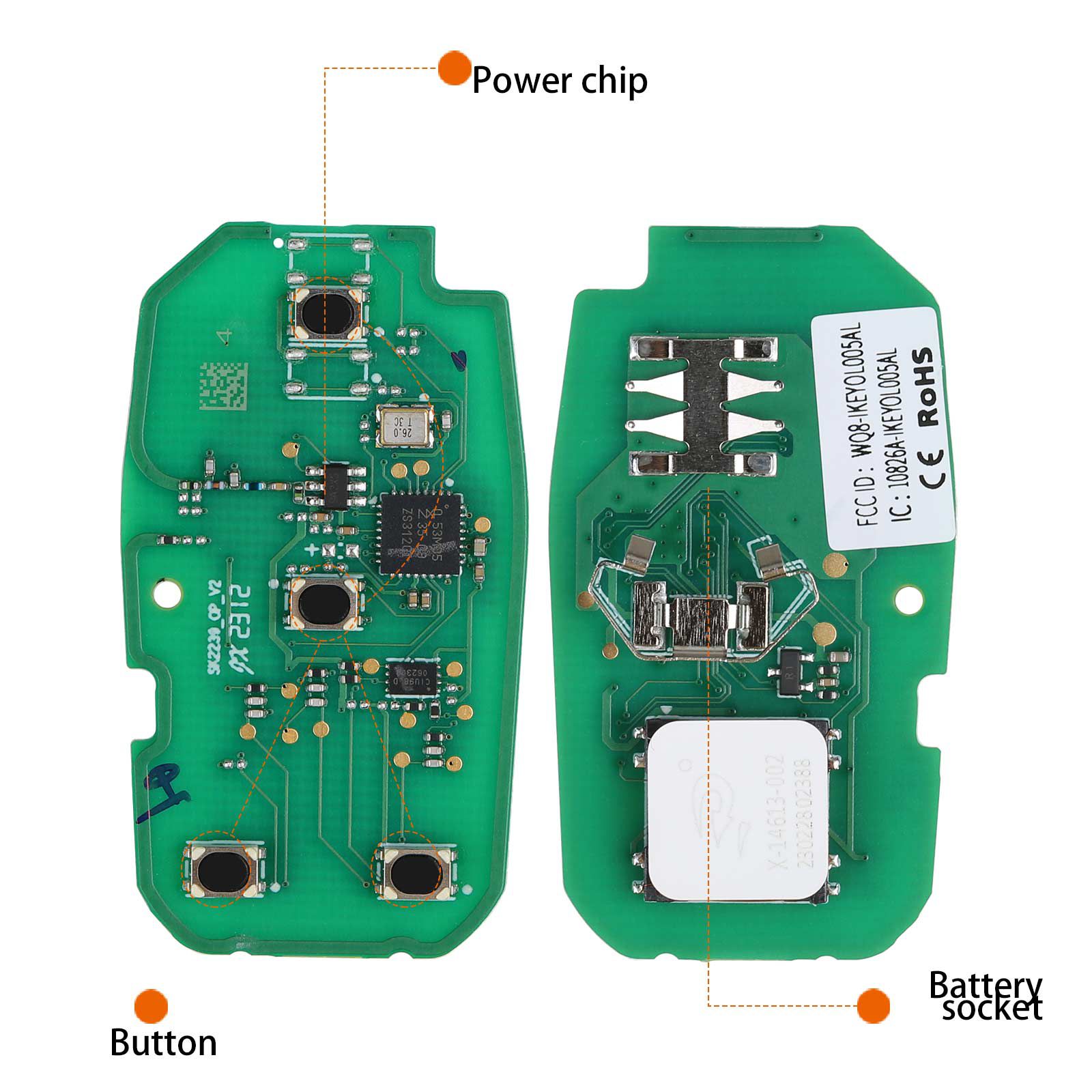 AUTEL IKEYOL004AL 4 Buttons 315/433 MHz Independent Universal Smart Key 5pcs/lot