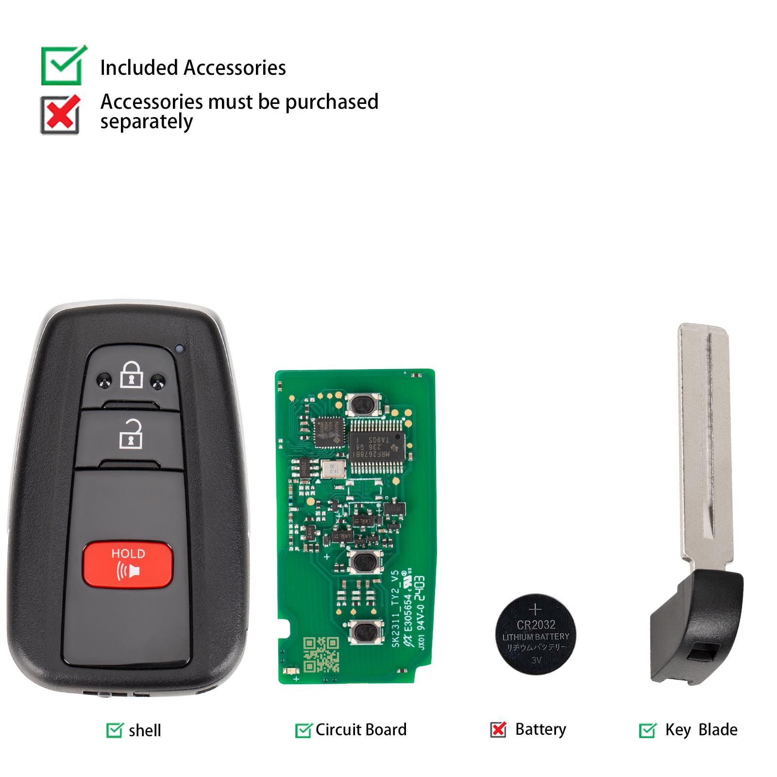 2024 Autel IKEYTY8A3AL 3 Buttons 315/433 MHz Smart Key 5pcs/lot