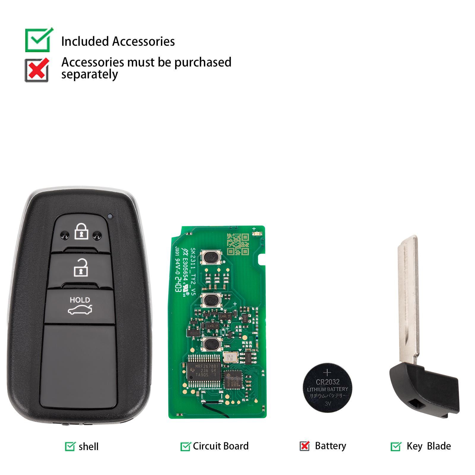 2024 Autel IKEYTY8A3BL 3 Buttons 315/433 MHz Smart Key 5pcs/lot