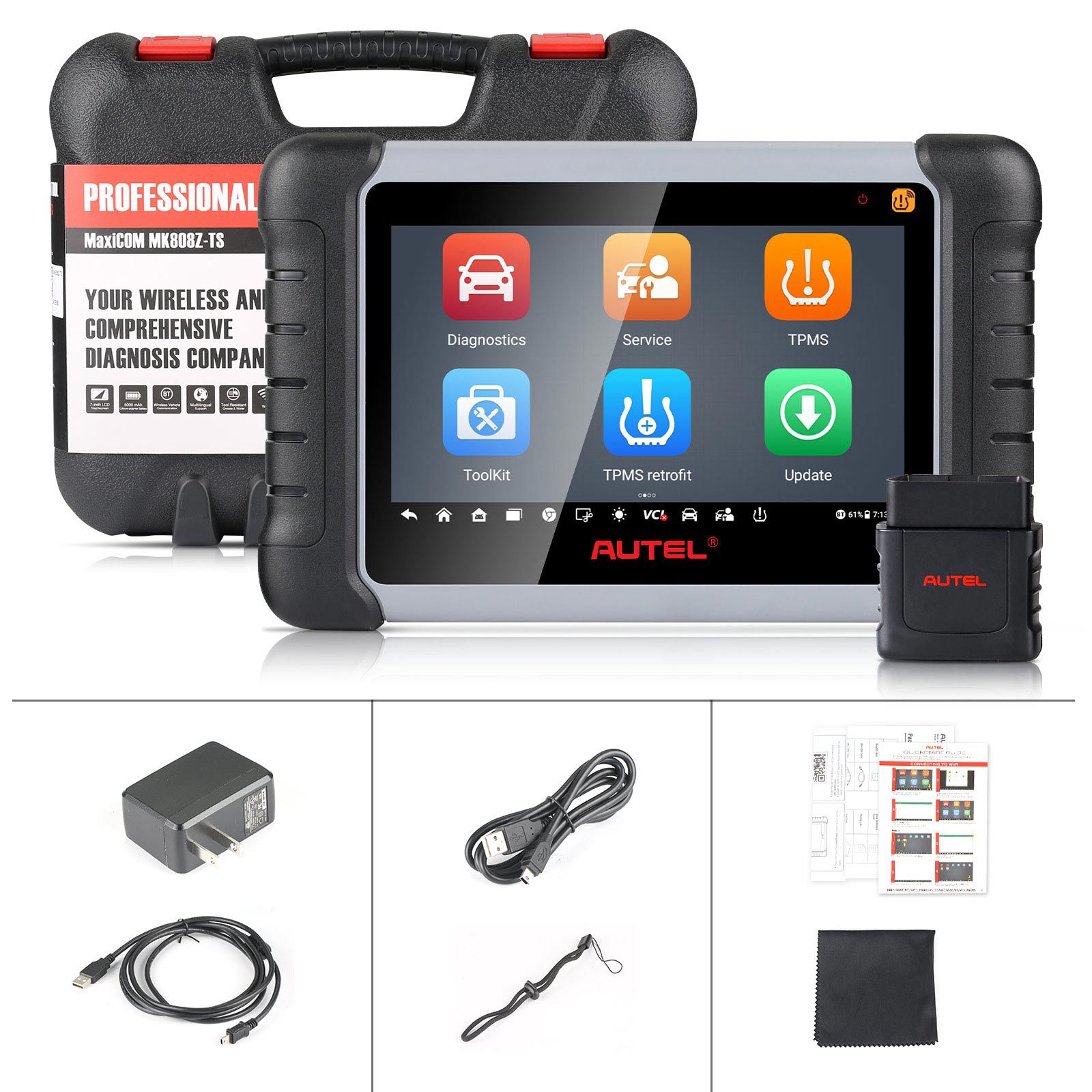 2024 Autel MaxiCOM MK808S-TS Bidirectional & TPMS Programming Relearn Tool with 28+ Special Functions AutoAuth for FCA SGW Upgrade of MK808TS/ MK808BT