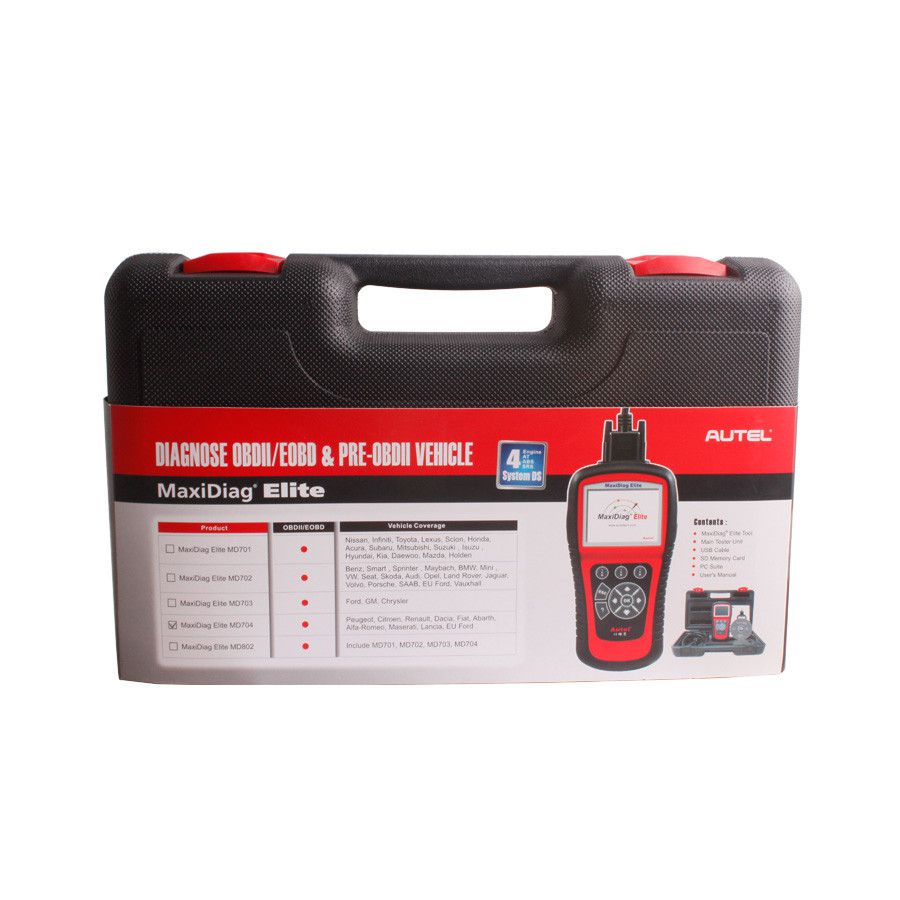 Original Autel MaxiDiag Elite MD704 Full System with Data Stream European Vehicle Diagnostic Tool