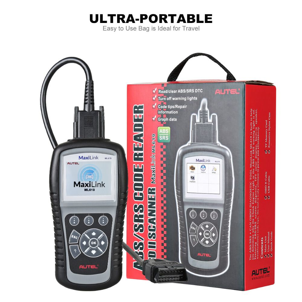 Autel MaxiLink ML619 CAN OBD2 Scanner ABS SRS AirBag Auto Diagnostic Scan Tool