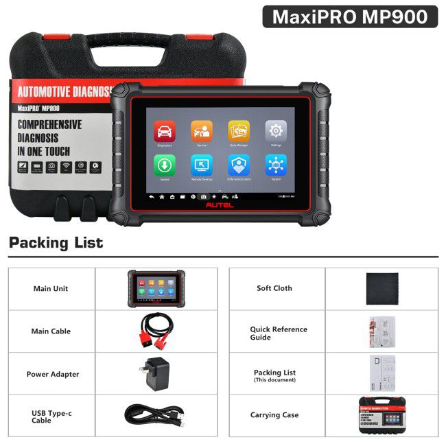 2024 Autel MaxiPRO MP900 All System Diagnostic Scanner Android 11.0 ECU Coding Bi-directional Control Upgraded Of MP808S / DS808S