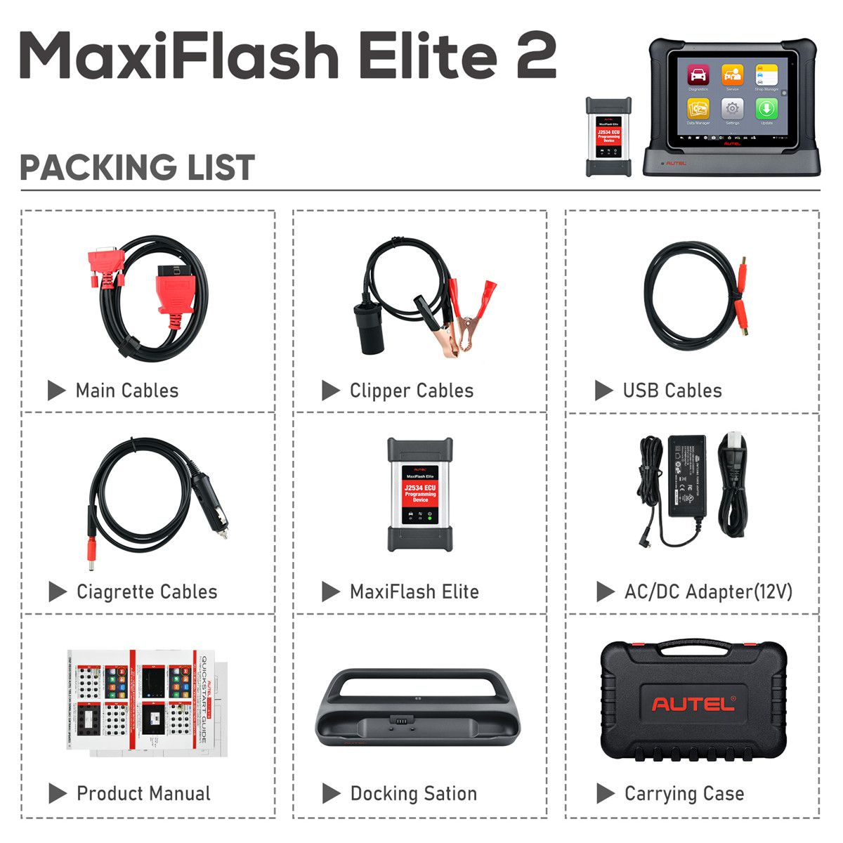 Autel Maxisys Elite II Diagnostic Tool with MaxiFlash J2534 Same Hardware as MS909 Upgraded Version of Maxisys Elite