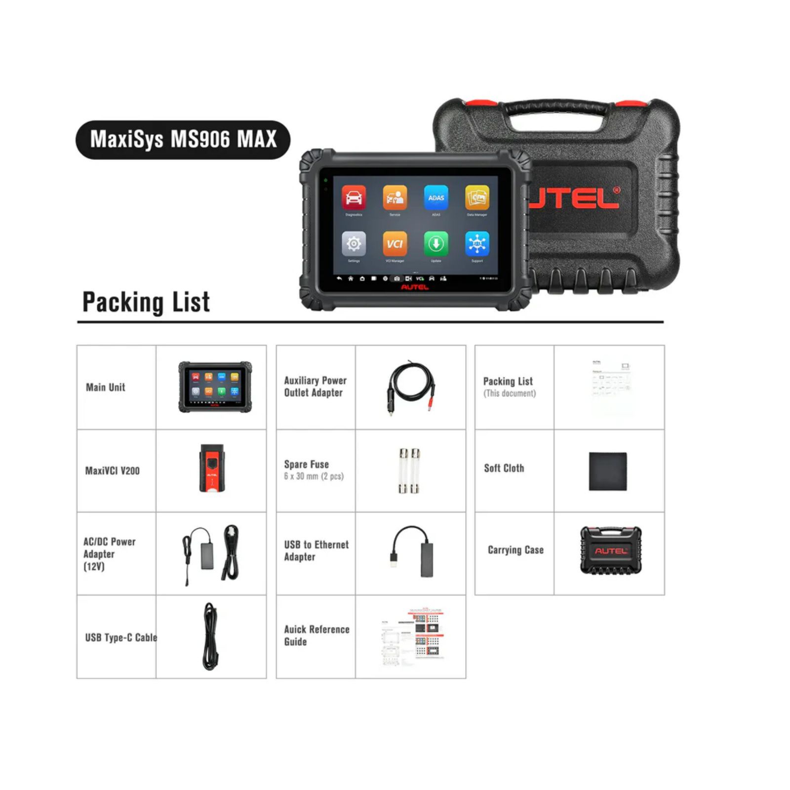 2025 Autel Maxisys MS906 Max Diagnostic Scanner Advanced ECU Coding 40+ Reset Services CAN FD & DoIP Auto Scan 2.0 Upgrade of Autel MS906 PRO/MS906BT