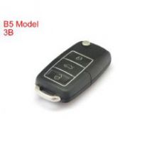 B5 Type Remote Key Shell 3 Buttons with Waterproof (Black) for Volkswagen 5pcs/lot