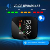 Rechargeable Voice Wrist Blood Pressure Monitor Digital Automatic Tonometer Heart Rate Sphygmomanometer  LCD Display EU Box