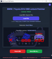 BMW DME Bench Unlock Software for GEN1 GEN2 S55 S58 B46 B48 B58 F & G Series and Toyota Supra A90 for foxflash, padflash,Kt200 User