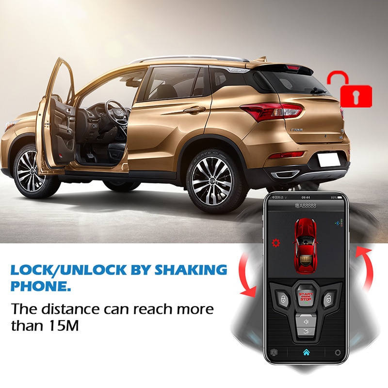 One Button Start Stop Two-way Car Alarm With Autostart Smart Phone Remote Control Ignition System Central Locking Keyless Entry