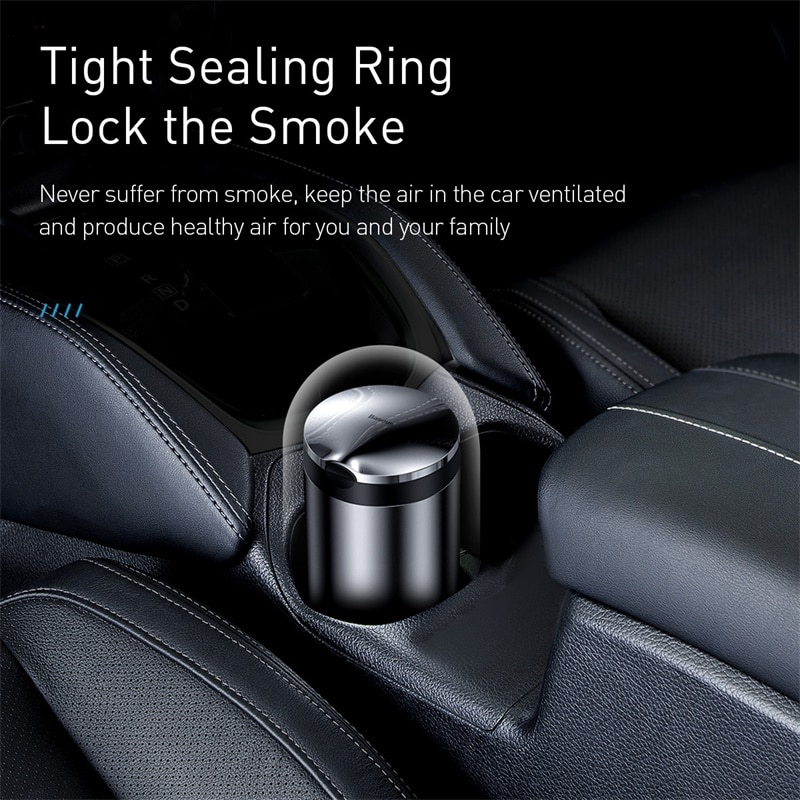 LED Light Car Ashtray High Flame Retardant Auto Ashtray Fireproof Material Easy Clean Fit Most Cup Holder Ashtray