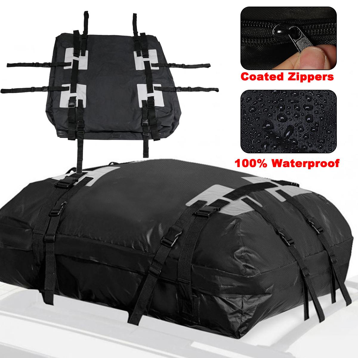 High Quality 109x86x43cm Waterproof Car Cargo Roof Bag Waterproof Rooftop Luggage Carrier Black Storage Travel Waterproof SUV Van
