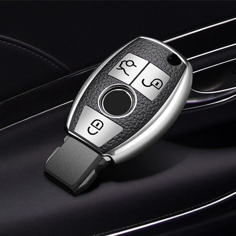 Car Key Case Cover Key Bag For Mercedes Benz A B C S Class AMG CLA GLC GLA W221 W204 W205 W176 Holder Shell Keychain Accessories