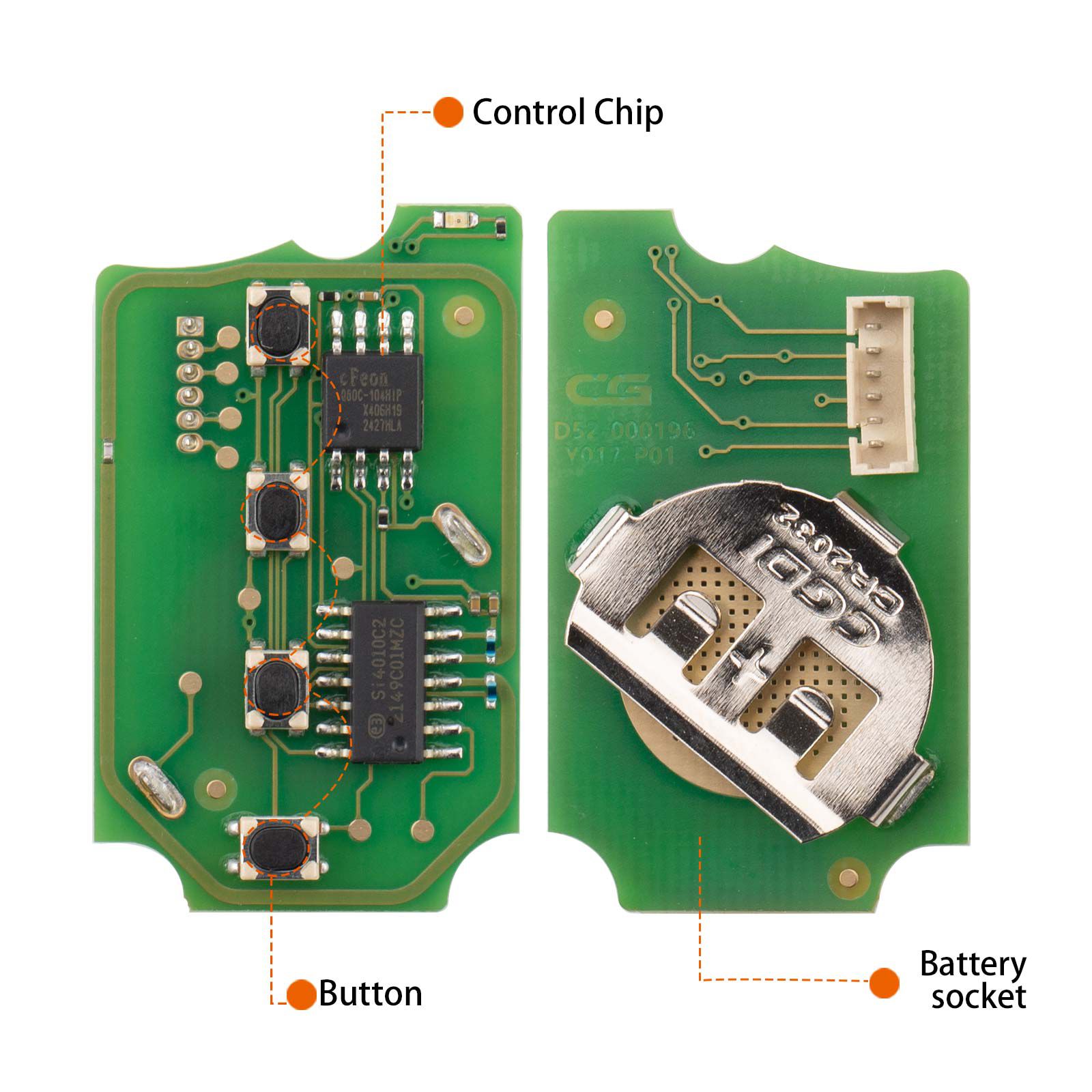 CG A10-2+1 HON.D Style(Flip-2+1BTN) 3 Buttons Wire Remote Used with CGDI K2 Remote Key Programmer 5pcs/lot