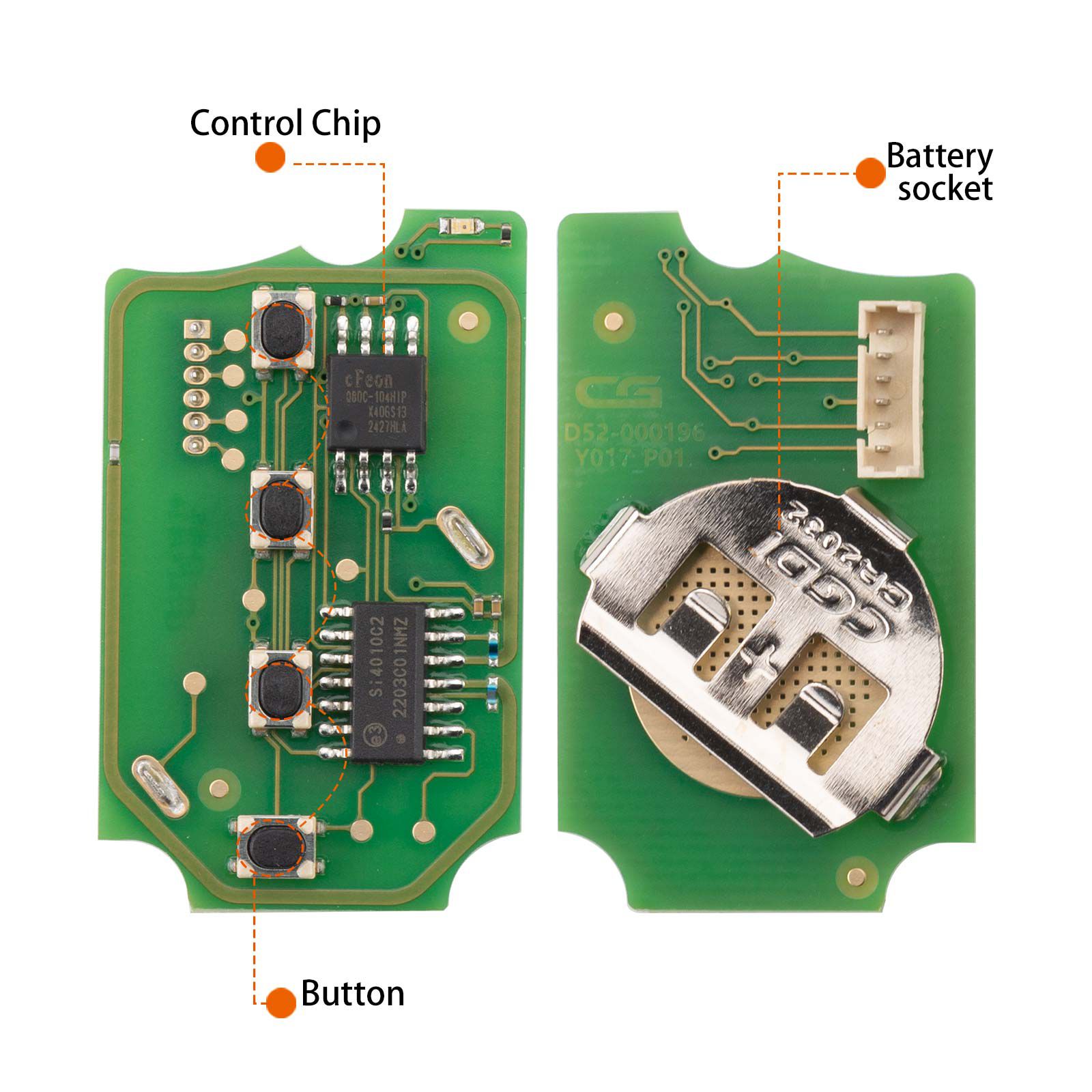 CG A10-3+1 HON.D Style(Flip-3+1BTN) 4 Buttons Wire Remote Used with CGDI K2 Key Programmer 5pcs/lot