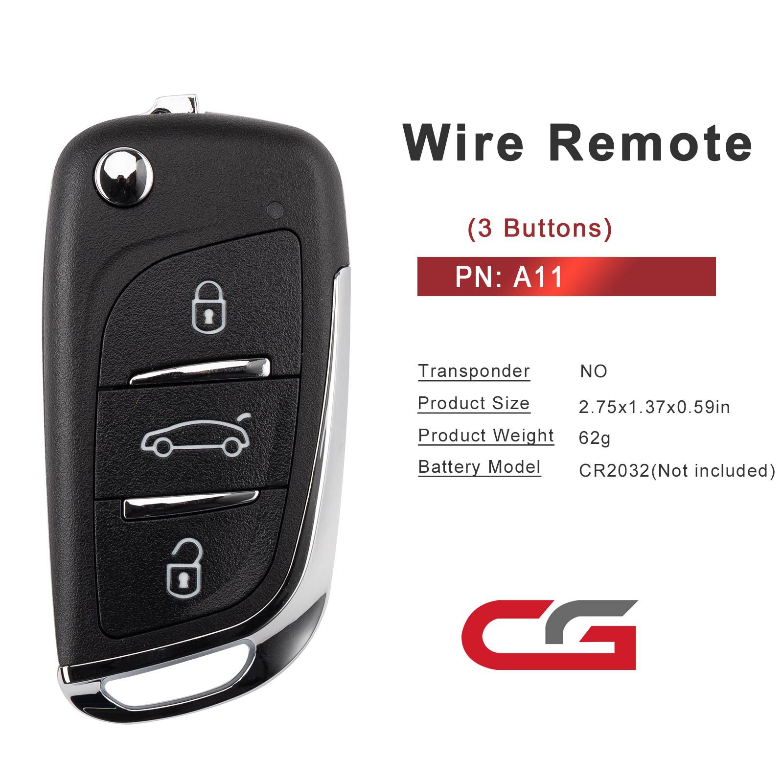 CG A11DS 3 Buttons Wire Remote Used with CGDI K2 Remote Key Programmer 5pcs/lot