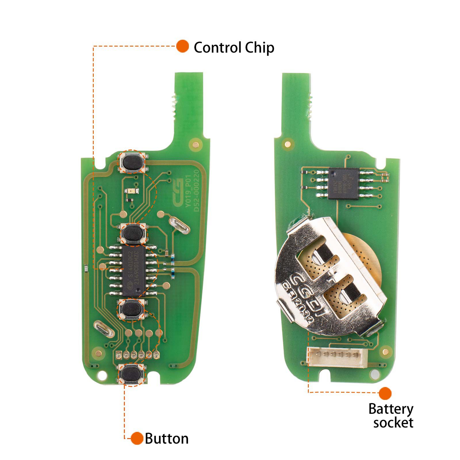 CG A12-3+1 FOR.D Style(Flip-4BTN-Unmovable Key Ring) 4 Buttons Wire Remote Used with CGDI K2 Key Programmer 5pcs/lot