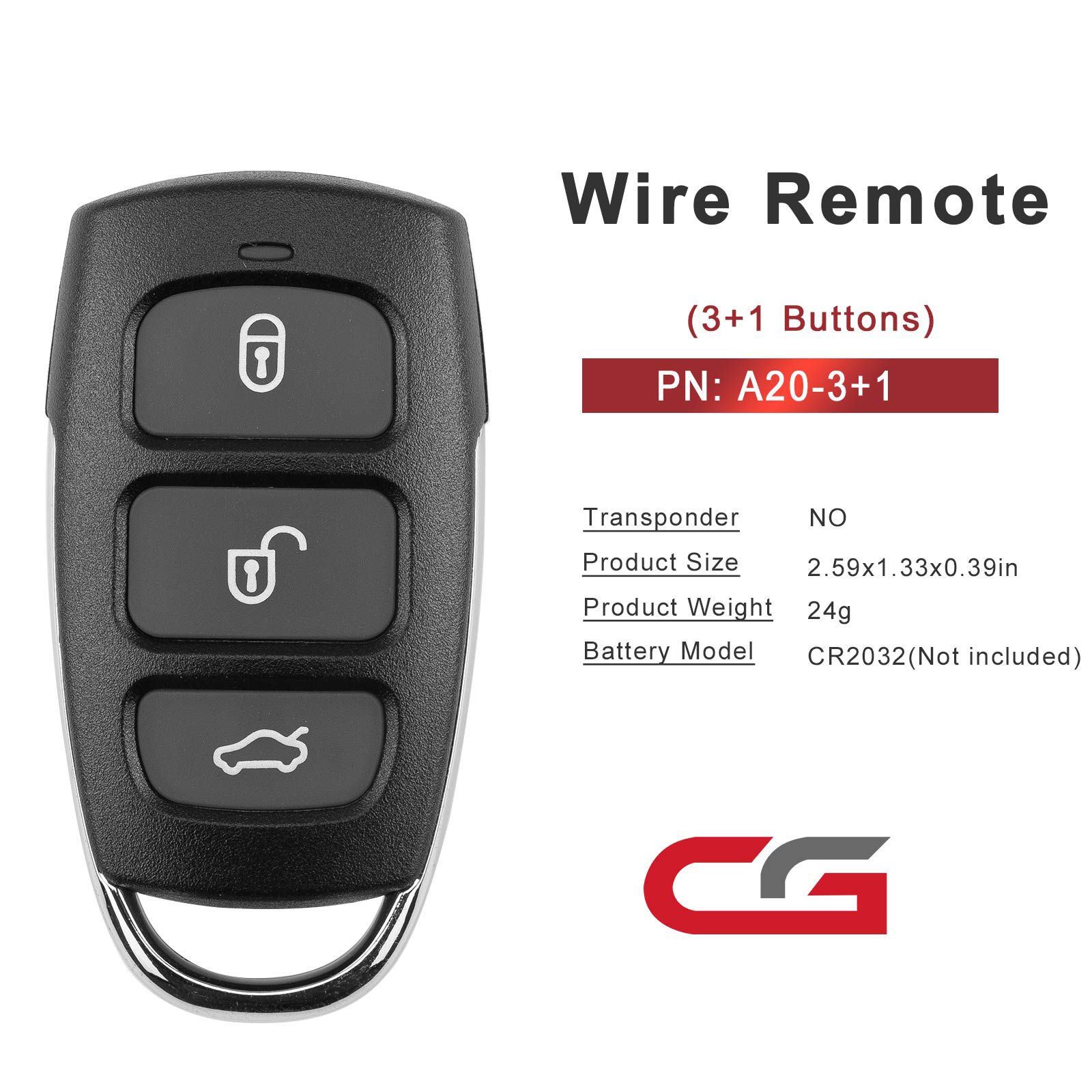 CG A20-3+1 KI.Y(Separate.3+1) Wire Remote Key Used with CGDI K2 Programmer 5pcs/lot