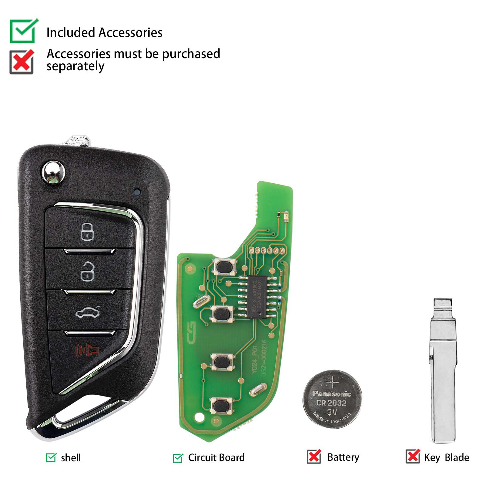 CG A21-4 CAD.LAC(4 BTN) 4 Buttons Wire Remote Used with CGDI K2 Remote Key Programmer 5pcs/lot