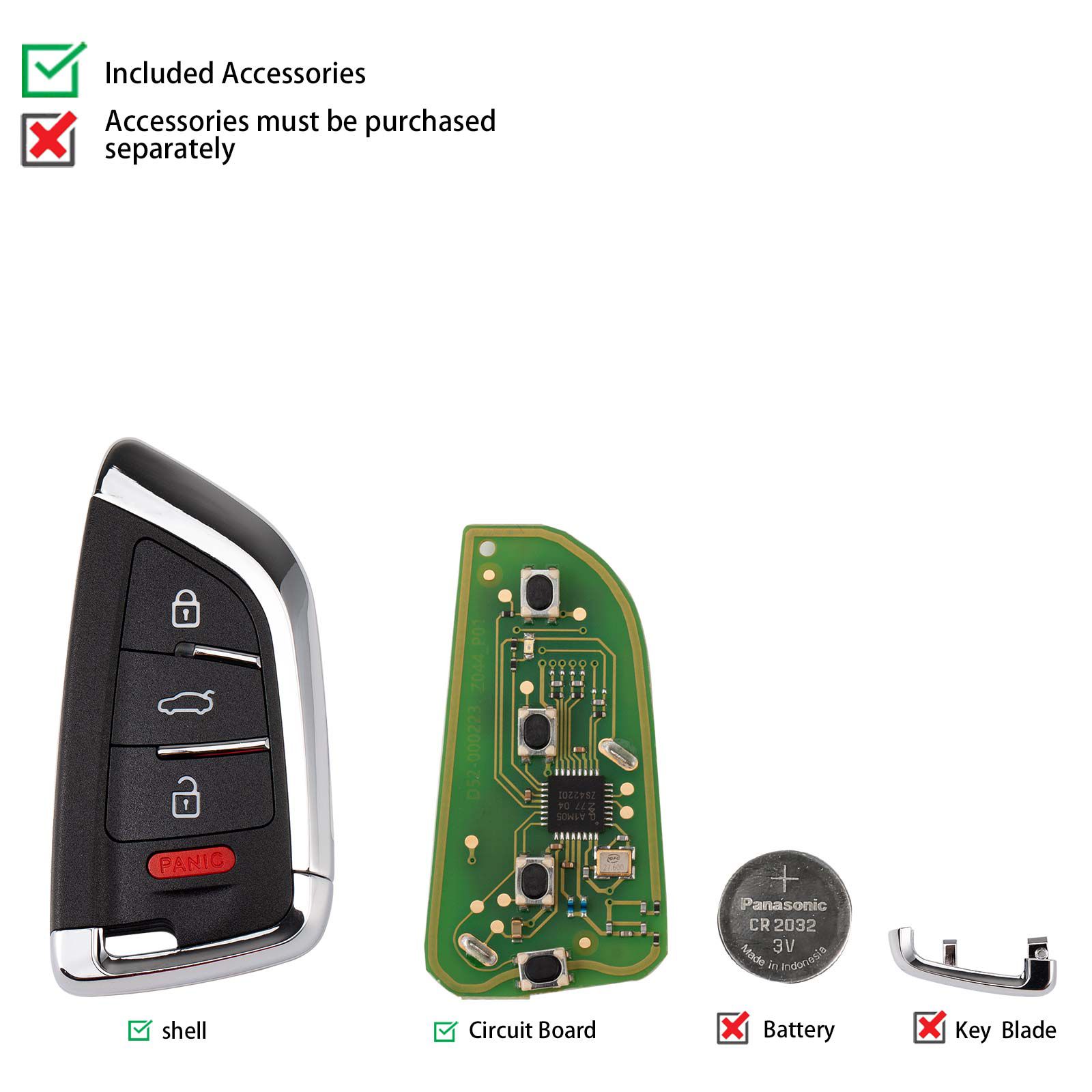 CG ZA02-4 BMW DF Blade(4BTN) 4 Buttons Smart Remote Used with CGDI K2 Remote Key Programmer 5pcs/lot