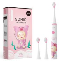 Children Electric Toothbrush Upgraded Kid Safety Automatic Toothbrush Sonic Clean Rechargeable + 2 Replacement Brush Heads