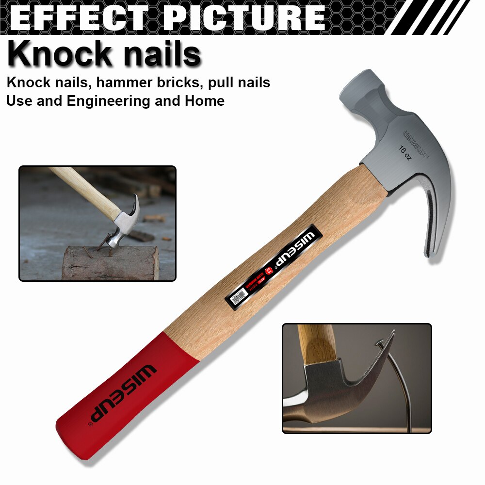 Heavy Duty All Purpose Claw Hammer Carbon Steel Head Nail Construction Hammer Household Woodworking Hand Tools