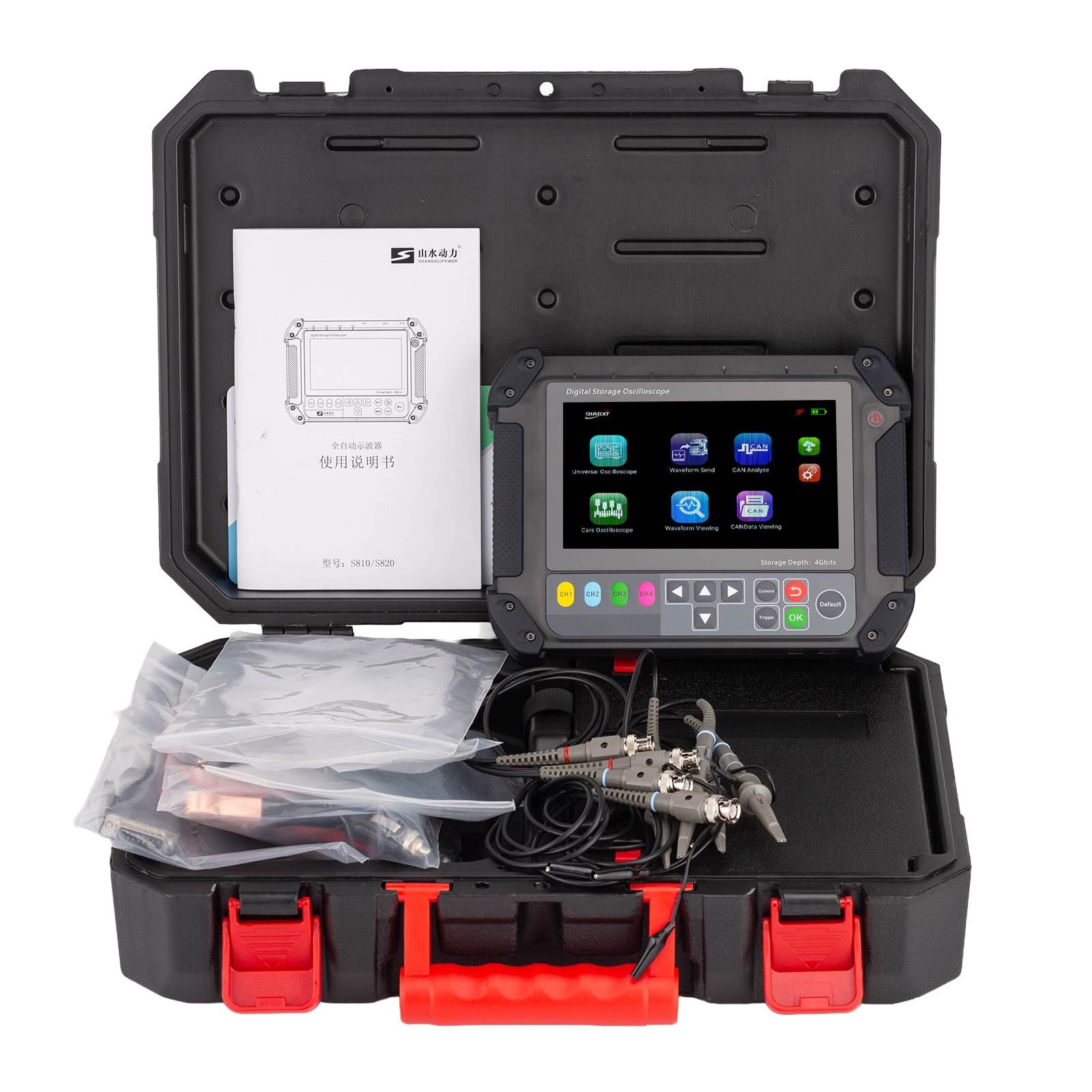 DIAGXT T80 Universal Oscilloscope & Automotive Oscilloscope, Store, Parse, Modify, Send CAN Bus Data, Beginner-friendly with 4G Memory