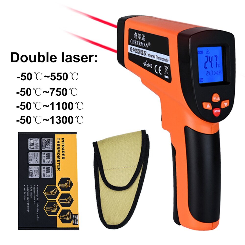 DT8013 DT8550 Digital Infrared Thermometer -50~1600C Laser Temperature Meter Non-contact Pyrometer Imager Hygrometer IR Termometro Thermometer
