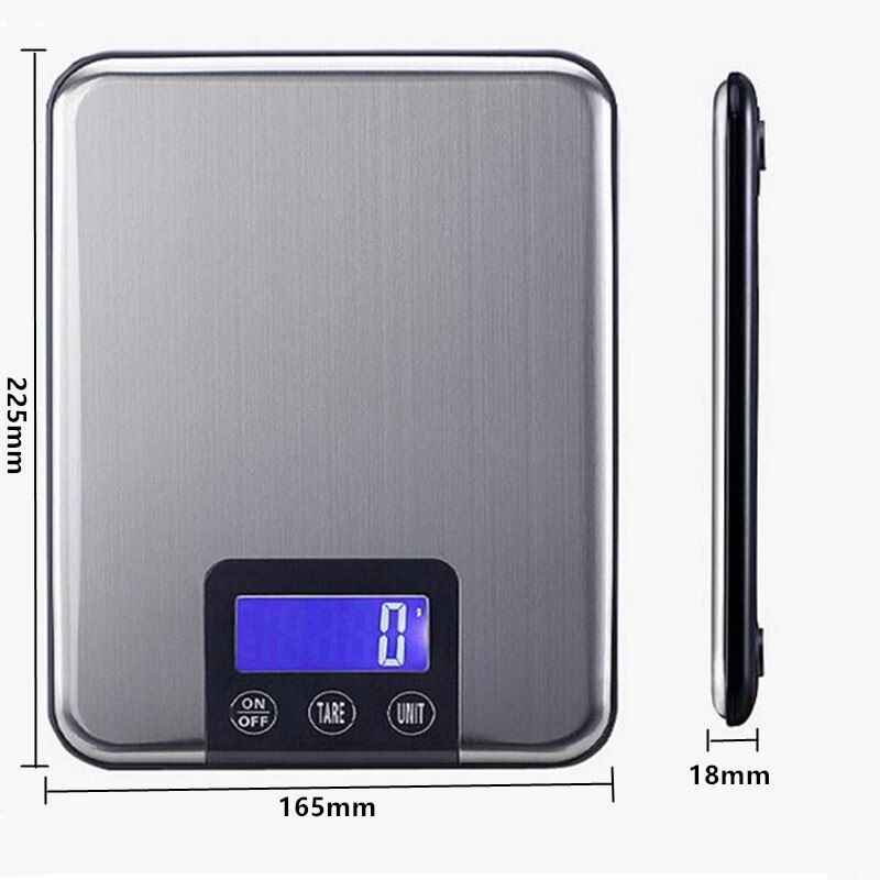Digital Kitchen Scale Multifunction Food Scale with Foldable Hook, 33lb/15kg, Stainless Steel Platform, Larger Backlit LCD