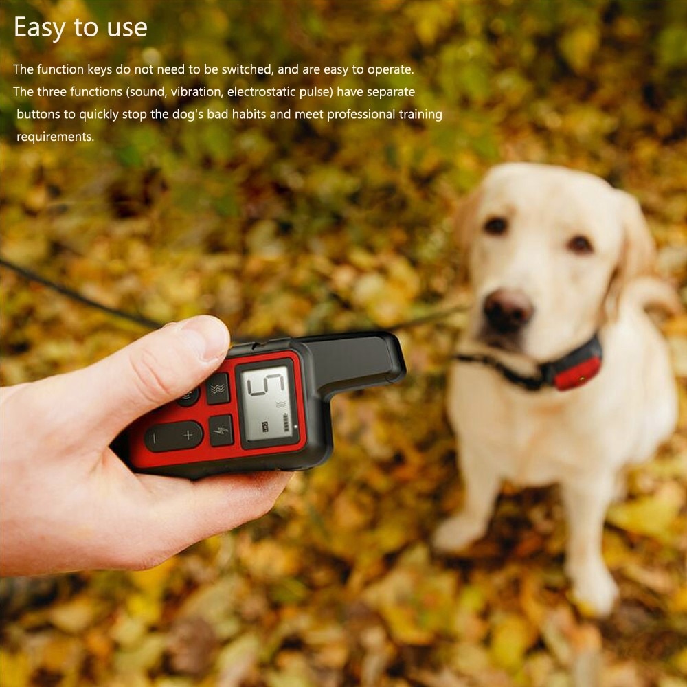 Dog Training Collar Pet Waterproof Rechargeable Shock Sound Vibration Anti-Bark 500m Remote Control For Multiple Size Dog 40%off