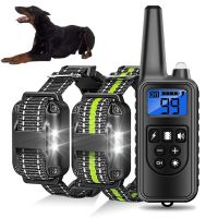 Electric Dog Training Collar 800m Pet Training Collars Stop Barking   Waterproof Rechargeable for All Size Shock Vibration Sound
