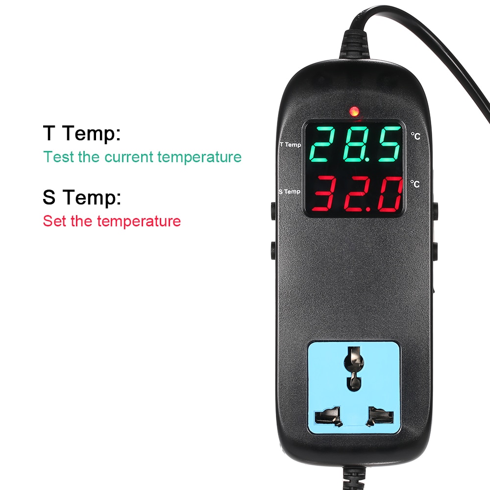 Electronic Thermostat LED Digital Temperature Controller Breeding Thermocouple thermal regulator with Socket AC 90V~  250V
