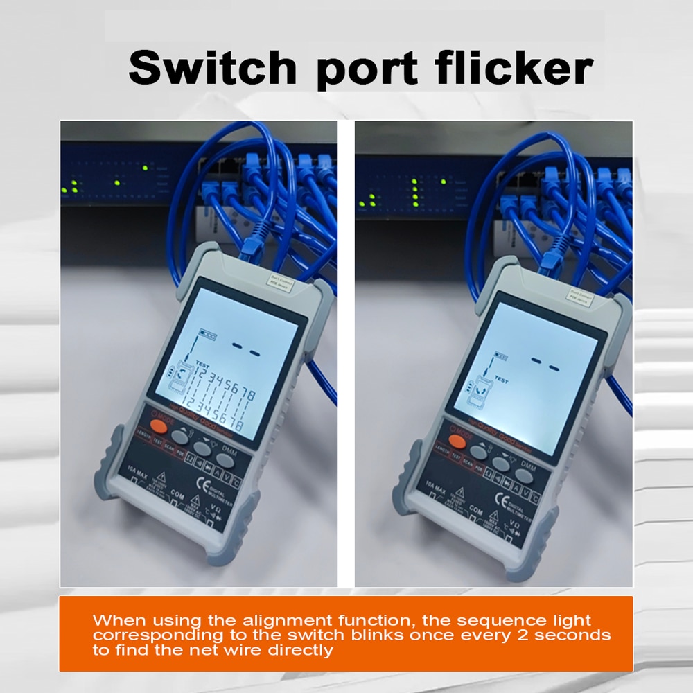 ET616 /ET618 Network Cable Tester Analogs Digital Search POE Test Cable Pairing Sensitivity Adjustable Network Cable Tester