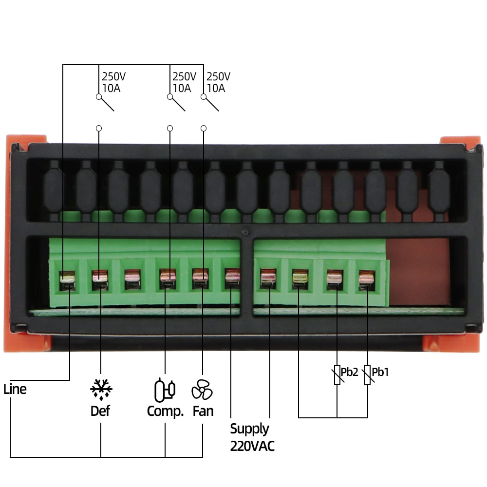 ETC-974 Mini Temperature Controller Refrigerator Thermostat Regulator Thermoregulator Thermocouple NTC Dual sensor 220V